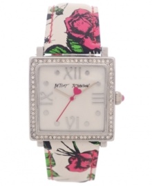 Roses are red, this Betsey Johnson watch is for you! With a sweet rose print, this darling design pretties up your everyday look. Roses are red, this Betsey Johnson watch is for you! With a sweet rose print, this darling design pretties up your everyday look.