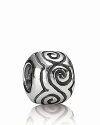 A bold swirl pattern adds fun flair to this sterling silver PANDORA charm.