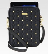 EXCLUSIVELY AT SAKS. Studded and quilted neoprene makes a stylish cover for your iPad®.Accommodates all iPad® modelsAdjustable detachable shoulder strap, 12-24 dropTop zip closureFully lined8W X 10H X 1DImportedPlease note: iPad® not included.