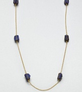 From the Bundle Collection. Rich lapis stones wrapped in radiant 24k gold wire on a delicate link chain. Lapis24k goldLength, about 39.4Pelican clasp closureImported 