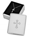 Commemorate a wedding, baptism or other blessing with the silver-plated Abbey jewelry box and cross pendant from Reed & Barton. An elegant gift to give and to get. Approximate length of chain: 18 inches. Approximate drop: 1 inch.