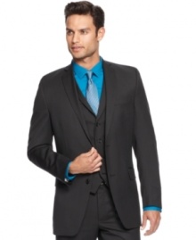Stripes take this Alfani RED slim-fit jacket from basic bold. Stripes take this Alfani RED slim-fit jacket from basic bold.