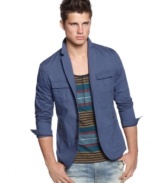 Need to sharpen your summer style? Try this lightweight blazer from Sons of Intrigue over a t-shirt or tank for a sleek look.