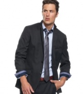 Keep your silhouette sleek and stylish with this two-button blazer from INC International Concepts.