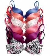 Maidenform updates its revolutionary custom lift bra with a burst of dramatic color. Style #9729