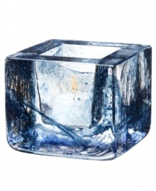 Combining the distinct features of brick and the transparency of glass, this Kosta Boda votive holder adds a fun pop of color and shine to modern spaces. Designed by Anna Ehrner.