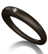 Stackable style with a hint of sparkle! DUEPUNTI's unique ring is crafted from brown-hued silicone with a round-cut diamond accent. Ring Size Small (4-6), Medium (6-1/2-8) and Large (8-1/2-10).