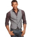 Plaid puts a modern spin on your dress code with this slim-fit vest from Alfani Red.
