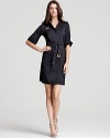 Opt for timeless style in this hardware-accented Anne Klein Dress shirt dress, destined to be a wardrobe classic.