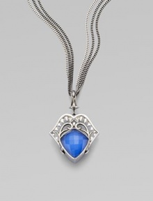From the Silver Les Dents De La Mer Collection. A versatile design in blue agate, grey cat's eye and quartz crystal set in a beautifully intricate, black and white plated sterling silver shark's jaw on a multi-row link chain. Blue agate, grey cat's eye and quartz crystalBlack and white rhodium plated sterling silverLength, about 30Pendant size, about 1Lobster clasp closureImported From the Silver Les Dents De La Mer Collection. A versatile design in blue agate, grey cat's eye and quartz crystal set in a beautifully intricate, black and white plated sterling silver shark's jaw on a multi-row link chain. Blue agate, grey cat's eye and quartz crystalBlack and white rhodium plated sterling silverLength, about 30Pendant size, about 1Lobster clasp closureImported