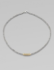 A simply chic design with dazzling diamonds set in a radiant 18k gold wrapped design with a textured sterling silver necklace. Sterling silver18k goldDiamonds, .28 tcwLength, about 16Box clasp closureImported A simply chic design with dazzling diamonds set in a radiant 18k gold wrapped design with a textured sterling silver necklace. Sterling silver18k goldDiamonds, .28 tcwLength, about 16Box clasp closureImported