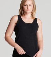 Eileen Fisher's basic sleeveless shell takes moves in an elevated direction with luxurious merino wool.