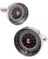 Play a safe bet: Look like you broke the bank at Monte Carlo with these witty roulette wheel cufflinks from Geoffrey Beene, each featuring miniature slots and movable ball.