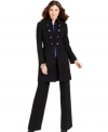 A military-inspired jacket by Tahari by ASL lets everyone know who's in control. Sleek tab-front trousers complete this chic, tailored suit.