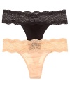 An elegant soft stretch lace thong with a low-rise waist.