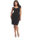 Sequins add shine to this chic plus size sheath dress from Xscape. The look is feminine – with just the right amount of dazzle! (Clearance)