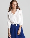 Aqua Blouse - Button Down Knot Front