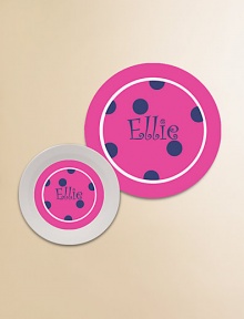 Mealtime will never be the same once your little ones have a personalized plate and bowl to sit down to...they'll be eager to sit down at their very own spot every time! And no worries about when the plate or bowl is dropped, since they're designed to withstand breakage. Mealtime will never be the same once your little ones have a personalized plate and bowl to sit down to...they'll be eager to sit down at their very own spot every time! And no worries about when the plate or bowl is dropped, since they're designed to withstand breakage.