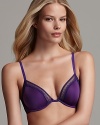 A sexy mid-coverage bra with delicate lace trim along neckline and logo embossed straps. Style #F3264