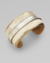 From the Bedeg Collection. Exotic horn features a shimmering stripe of sterling silver.Horn Sterling silver Width, about 1½ Diameter, about 2½ Made in BaliPlease note: There may be color variations due to the unique nature of buffalo horn. 