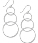 Circular chic. Studio Silver's drop earrings are set in sterling silver and feature circles in elevating sizes for a bit of postmodern appeal. Approximate drop: 2-3/4 inches.