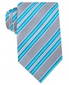 Add wide appeal to your everyday look with this striped silk tie from Geoffrey Beene.