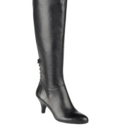 You'll look divine and refined in Naturalizer's tall Dinka boots. Crafted in suede, they feature a delicate lace-up closure detail in back. Pair them with a slim skirt to complement their lean look.
