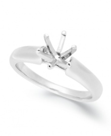 Start off your one-of-a-kind engagement ring by selecting your favorite ring setting. This stunning solitaire ring setting features a 6-prong cathedral design in 14k white gold. Band width: 3-1/2 mm. Available in whole sizes 6-9. Start off your one-of-a-kind engagement ring by selecting your favorite ring setting. This stunning solitaire ring setting features a 6-prong cathedral design in 14k white gold. Band width: 3-1/2 mm. Available in whole sizes 6-9.