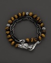 John Hardy Men's Naga Double Wrap Link Bracelet With Tiger's Eye