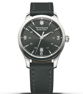 Victorinox's Black Alliance brings together the most classic details in this bold time piece. Featuring an anti-reflective triple coated sapphire crystal and luminous hands.
