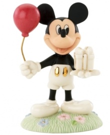 Treat the birthday boy or girl to a visit from Mickey Mouse. With a red balloon in one hand and a present in the other, Disney's most charming mouse grins ear to ear in Lenox fine china. Qualifies for Rebate Treat the birthday boy or girl to a visit from Mickey Mouse. With a red balloon in one hand and a present in the other, Disney's most charming mouse grins ear to ear in Lenox fine china. Qualifies for Rebate