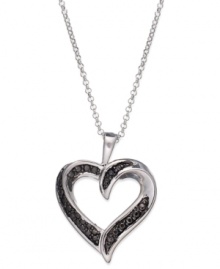 A look that's sure to be loved. Victoria Townsend's heart pendant offers a radiant touch with the addition of round-cut black diamonds (1/10 ct. t.w.). Approximate length: 18 inches. Approximate drop: 3/4 inch. A look that's sure to be loved. Victoria Townsend's heart pendant offers a radiant touch with the addition of round-cut black diamonds (1/10 ct. t.w.). Approximate length: 18 inches. Approximate drop: 3/4 inch.