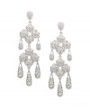 Rich bouquet: Eliot Danori's Les Fleurs floral-motif chandelier earrings will add a lavish finishing touch to your special occasion style. Earrings feature clear crystals set in silver tone mixed metal. Approximate drop: 3 inches.