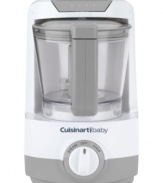 Know exactly what your baby is eating with this at-home food maker & bottle warmer, which steams, chops & purees fresh fruits & veggies, and also brings your formula or breast milk to the perfect temp. With a 4-cup work bowl, included recipe booklet and Bladelock System, this essential takes the hassle & guesswork out of feeding time. 10-month warranty. Model BFM1000.