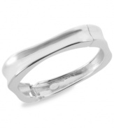 Shaping up quite nicely, Robert Lee Morris offers this square hinged bangle. Crafted from silver-tone mixed metal, the bracelet also features a concave design for added flair. Approximate diameter: 2-1/4 inches.