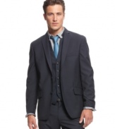 You know where you're going and you're getting there in style with this slim-fit plaid blazer from INC International Concepts.