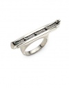 THE LOOKDeco CollectionCurved bar with dot accentsSterling silver settingTHE MEASUREMENTWidth, about 1½ORIGINImported