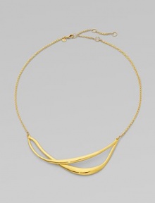 Two simple, elegant strands overlap one another in this golden design with a modern edge.18k goldplatedLength, about 16 with 3 extenderLobster claspMade in USA Two simple, elegant strands overlap one another in this golden design with a modern edge.18k goldplatedLength, about 16 with 3 extenderLobster claspMade in USA