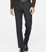 The sleek James pant is tailored in a trim silhouette of luxe wool twill with a slim, straight leg for a dapper aesthetic.