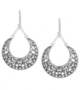 Simply stunning. This pair of drop earrings from Genevieve & Grace is crafted in sterling silver with a filigree floral pattern for a stylish and glamorous touch. Approximate drop length: 2-1/4 inches. Approximate drop width: 1-3/4 inches.