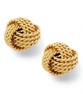 All you need is love. Giani Bernini's symbolic love knot studs will remind you every time you wear them. Crafted in 24k gold over sterling silver. Approximate diameter: 1/3 inch.