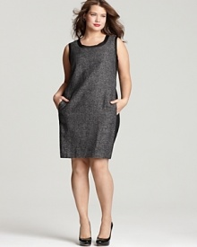 DKNYC Plus Size Tweed and Ponte Dress DKNYC Plus Size Tweed and Ponte Dress