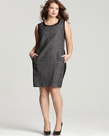 DKNYC Plus Size Tweed and Ponte Dress