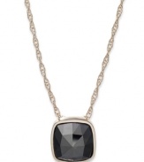 Understated elegance. This necklace is centered by a square, rose-cut black diamond (2 ct. t.w.) pendant for a stunning look. Set in 14k gold. Approximate length: 18 inches. Approximate drop: 3/4 inch.