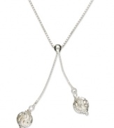 Eclectic elegance. Giani Bernini's Y-shaped necklace, set in sterling silver, features two beautiful sparkle beads in different directions for a fashion-forward touch. Approximate length: 16 inches. Approximate drop: 1-3/4 inches.