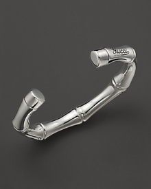 Sterling silver bamboo-inspired bracelet by Gucci. Sterling silver bamboo-inspired bracelet by Gucci.