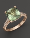 Lisa Nik 18K Rose Gold Prasiolite and Diamond Ring