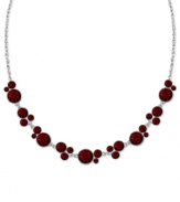 Paint the town red with this necklace from 2028. Crafted from silver-tone mixed metal, the red glass accents  adorning the necklace make a bold statement. Approximate adjustable length: 16 inches. Approximate width: 1/3 inch.