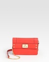 Gorgeous matte leather in a structured flap bag with a signature chain-and-leather strap.Chain shoulder strap, 22¼ dropTurnlock flap closureOne outside open pocketOne inside zip pocketOne inside open pocketEight credit card slotsFully lined7¾W X 5½H X 1DImported