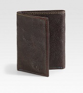 Remarkable craftsmanship and attention to detail is highlighted in this tri-fold design of vegetable leather with a digital printed leather lining, neatly storing and organizing your cash and credit cards with style and sophistication.One billfold compartmentNine card slotsCotton twill/leather liningLeather4W x 3HImported